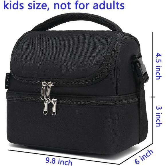 Double Decker Cooler Insulated Lunch Bag Large Tote for Boys, Girls, Men, Women - Picture 4 of 8